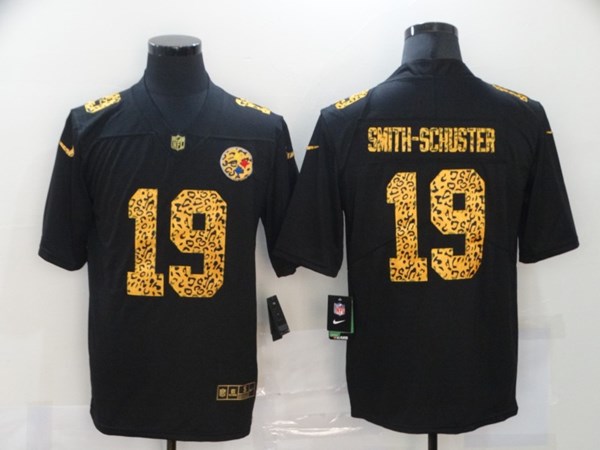 Men's Pittsburgh Steelers #19 JuJu Smith-Schuster Black NFL 2020 Leopard Print Fashion Limited Stitched Jersey Men's Pittsburgh Steelers #19 JuJu Smith-Schuster Black NFL 2020 Leopard Print Fashion Limited Stitched Jersey